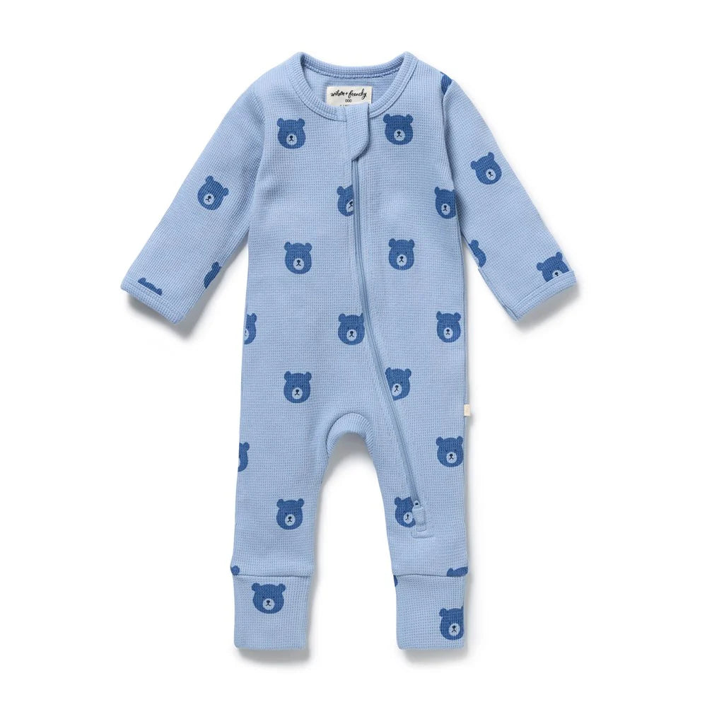Zipsuit | Organic Waffle - Bear Hugs