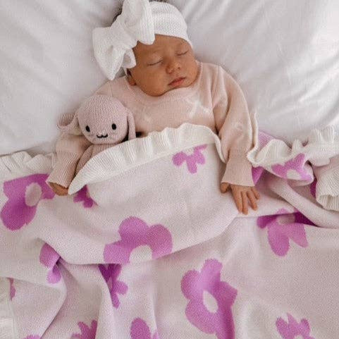 Flora Frill Blanket | Orchid