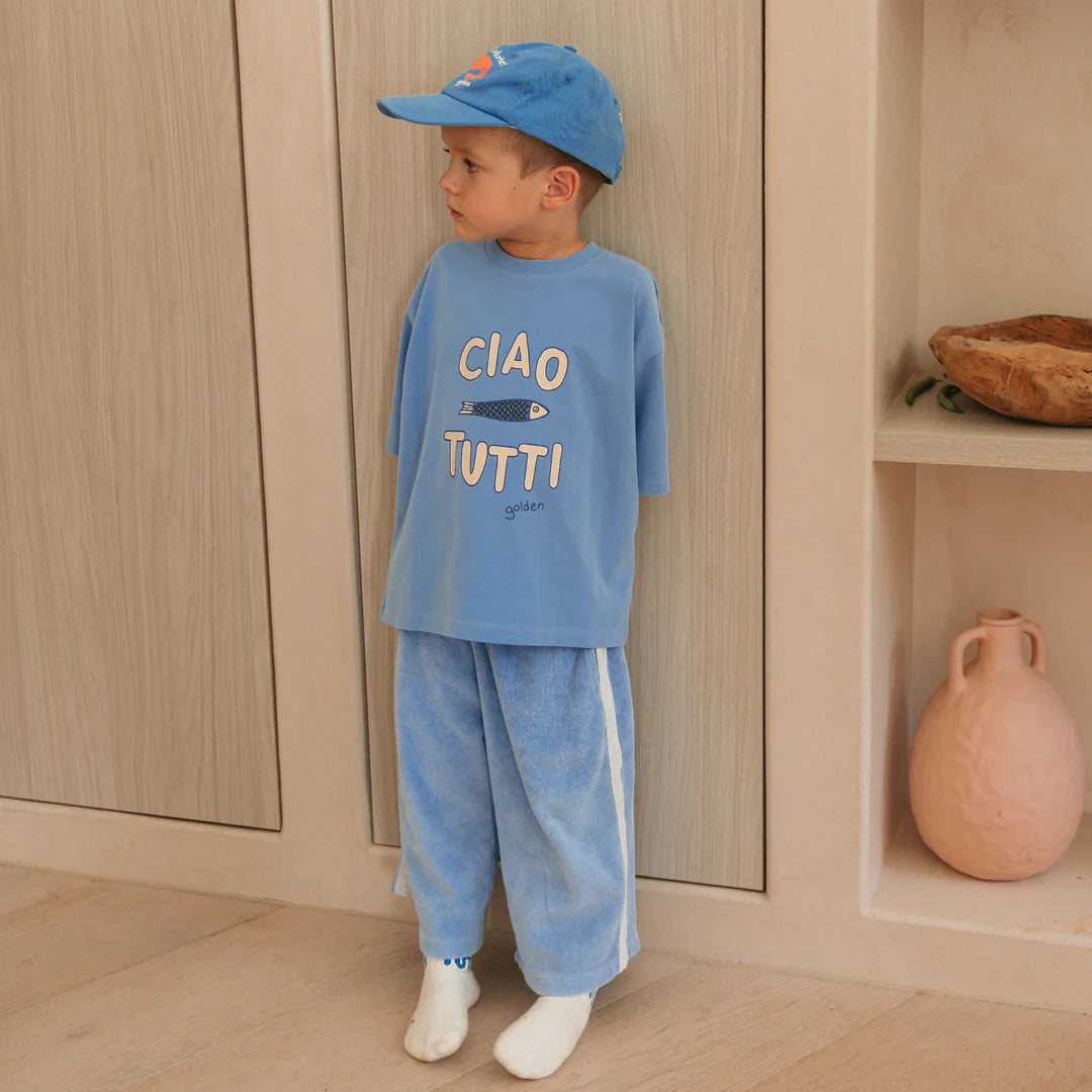 Mid Sleeve Tee | Ciao Tutti Pesci - Pool Blue
