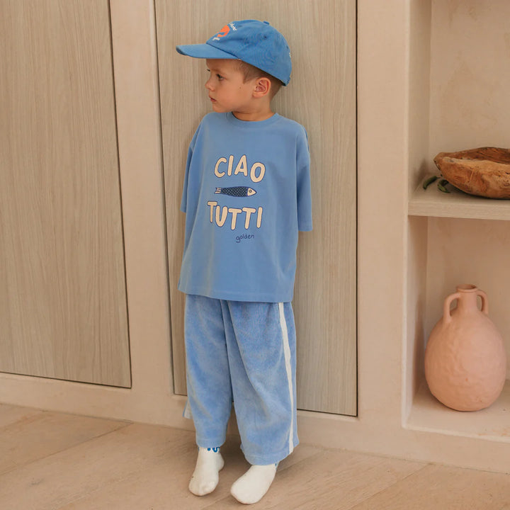 Mid Sleeve Tee | Ciao Tutti Pesci - Pool Blue