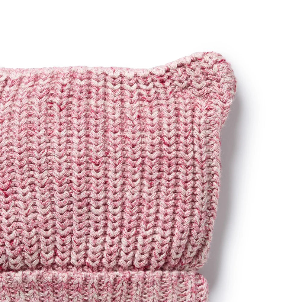 Beanie | Knitted Bear - Rhubarb & Cream