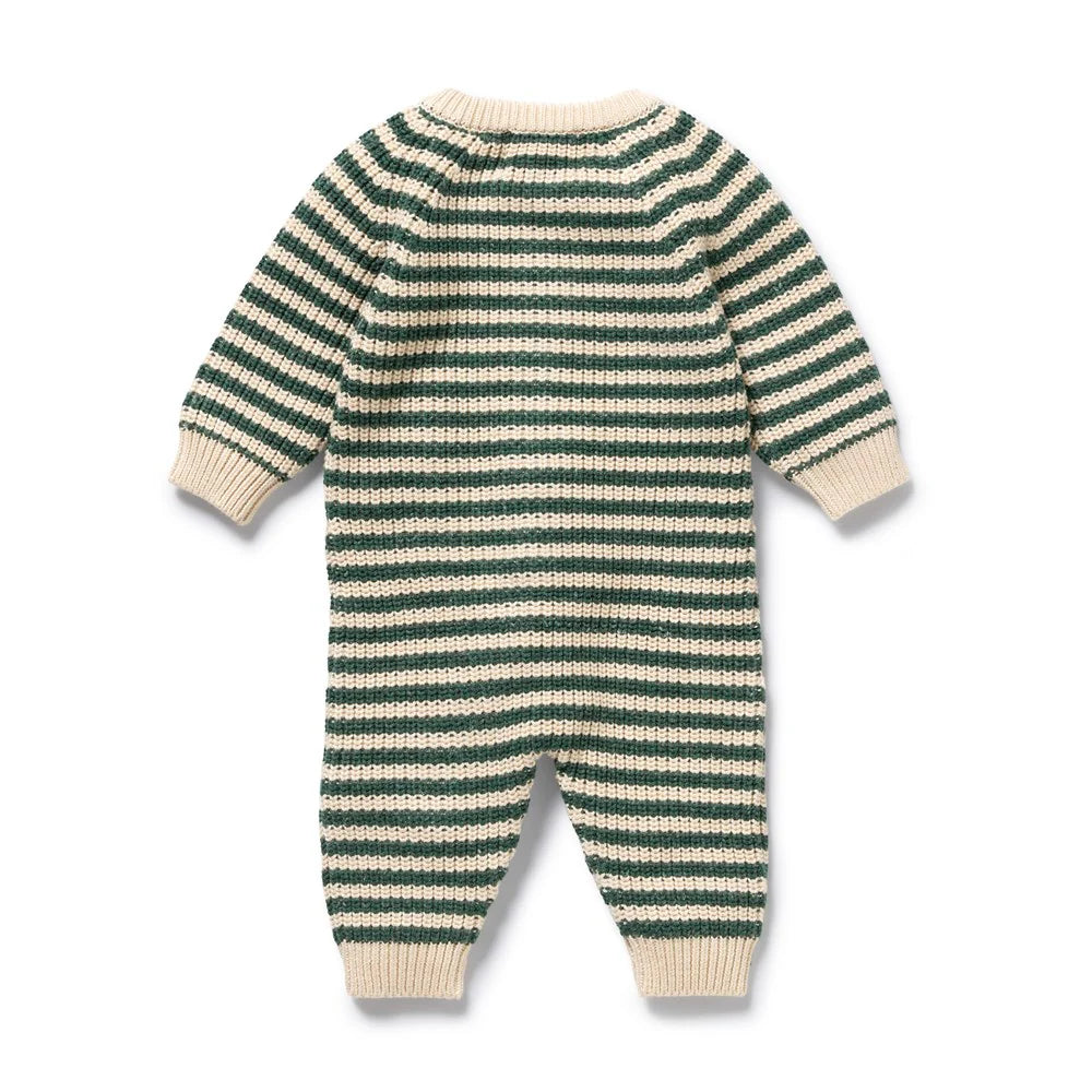 Growsuit | Organic Knitted - Clover Stripe
