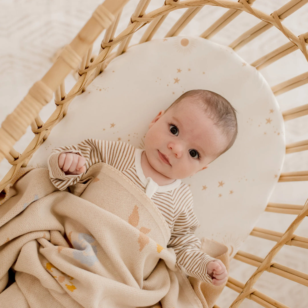 Bassinet | Fitted Sheet/Change Pad Cover | Organic - Constellation