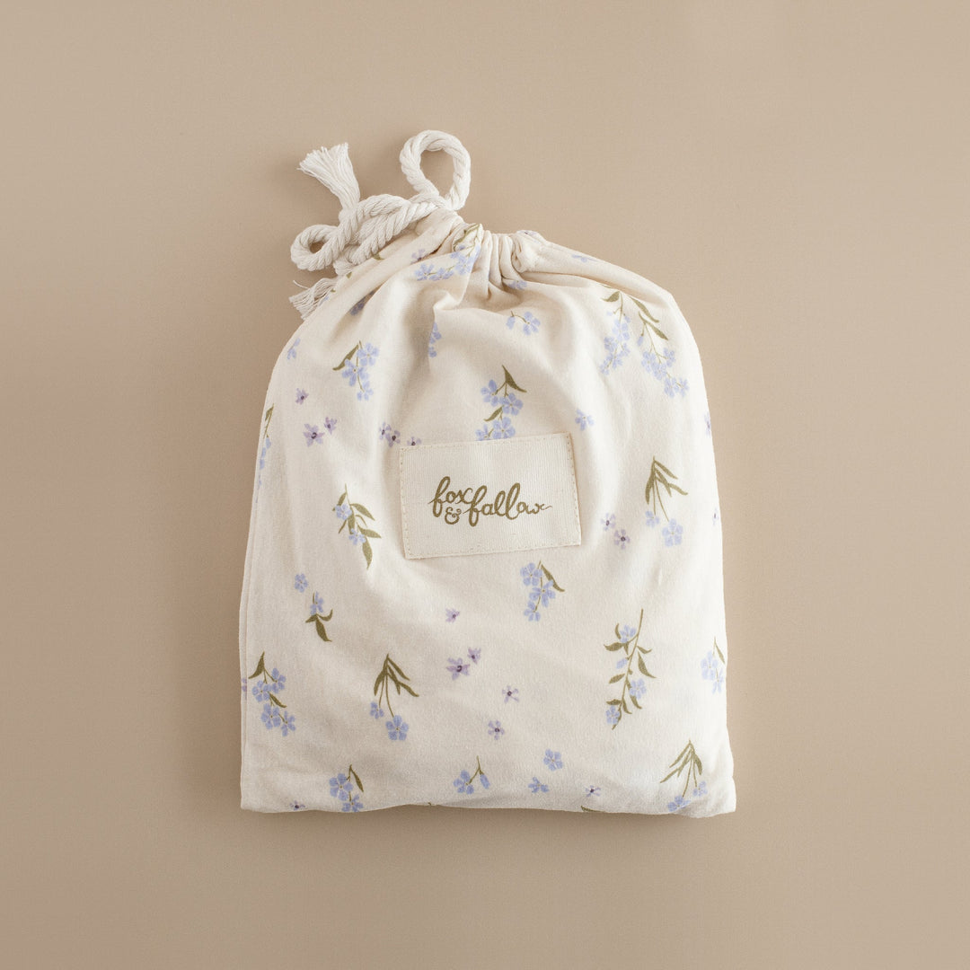 Cot | Fitted Sheet/Change Pad Cover | Organic - Forget-Me-Not
