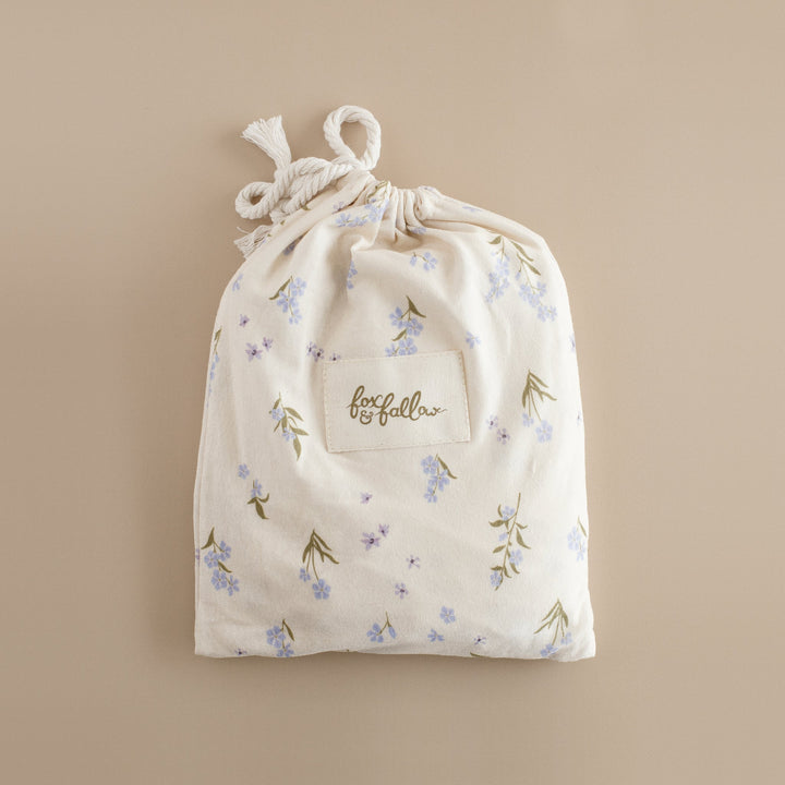 Cot | Fitted Sheet/Change Pad Cover | Organic - Forget-Me-Not