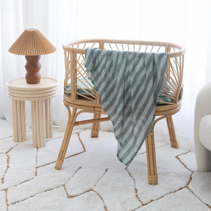 Swaddle | Organic - Sage Stripe