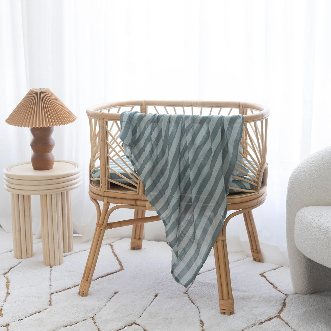Swaddle | Organic - Sage Stripe