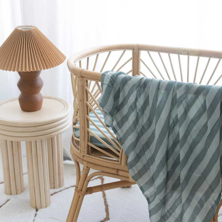 Swaddle | Organic - Sage Stripe