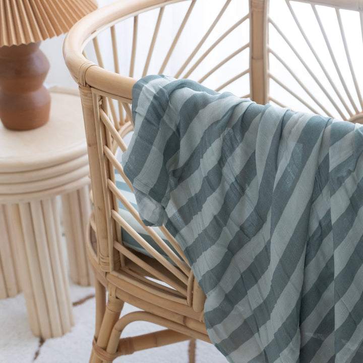 Swaddle | Organic - Sage Stripe