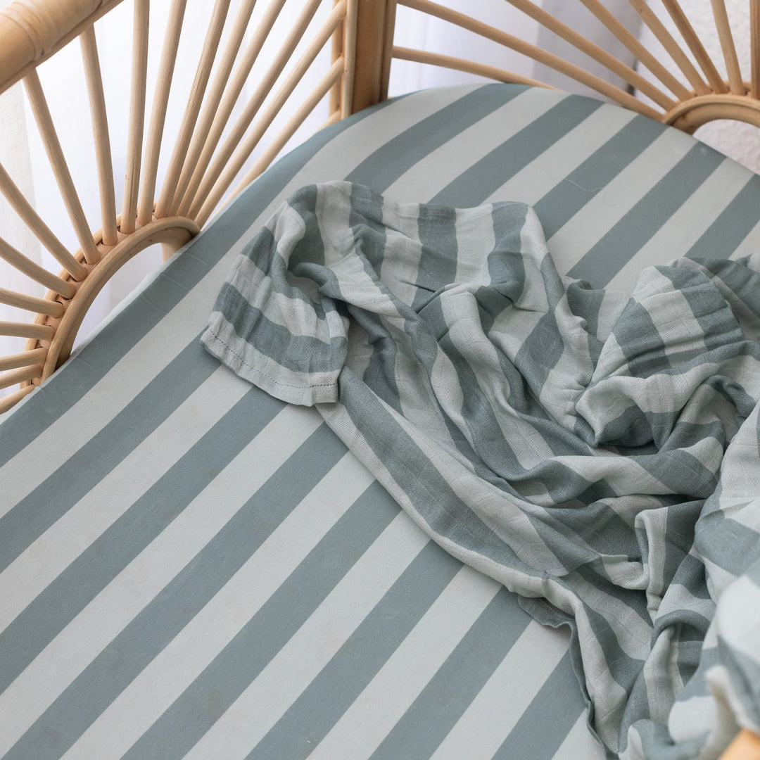 Swaddle | Organic - Sage Stripe