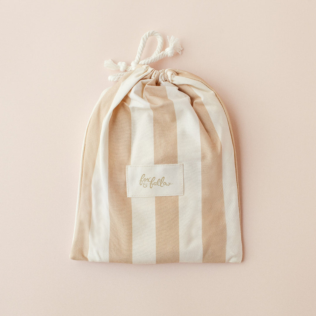 Bassinet | Fitted Sheet/Change Pad Cover | Organic - Coffee Stripe