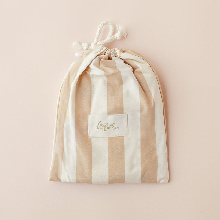 Bassinet | Fitted Sheet/Change Pad Cover | Organic - Coffee Stripe