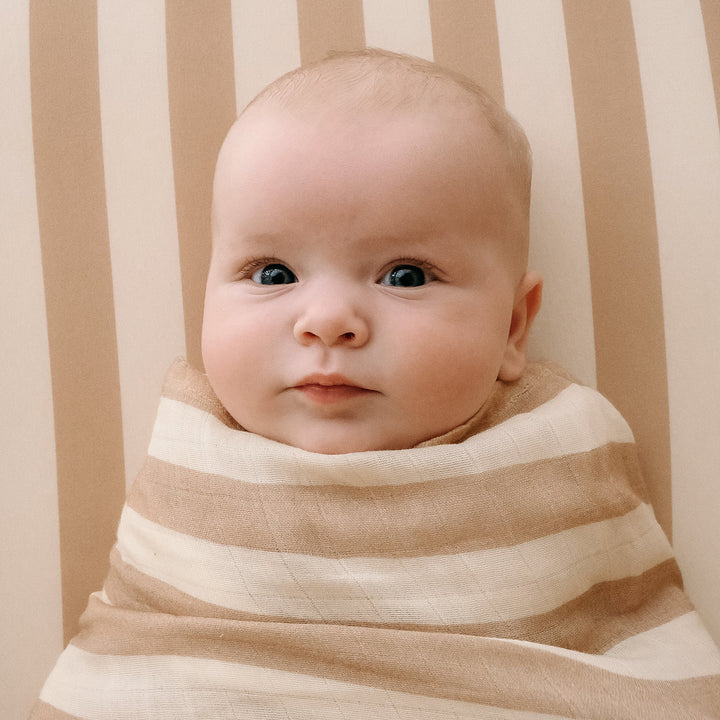 Swaddle | Organic - Coffee Stripe