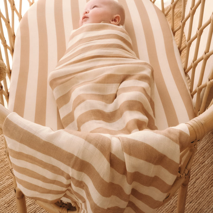 Swaddle | Organic - Coffee Stripe