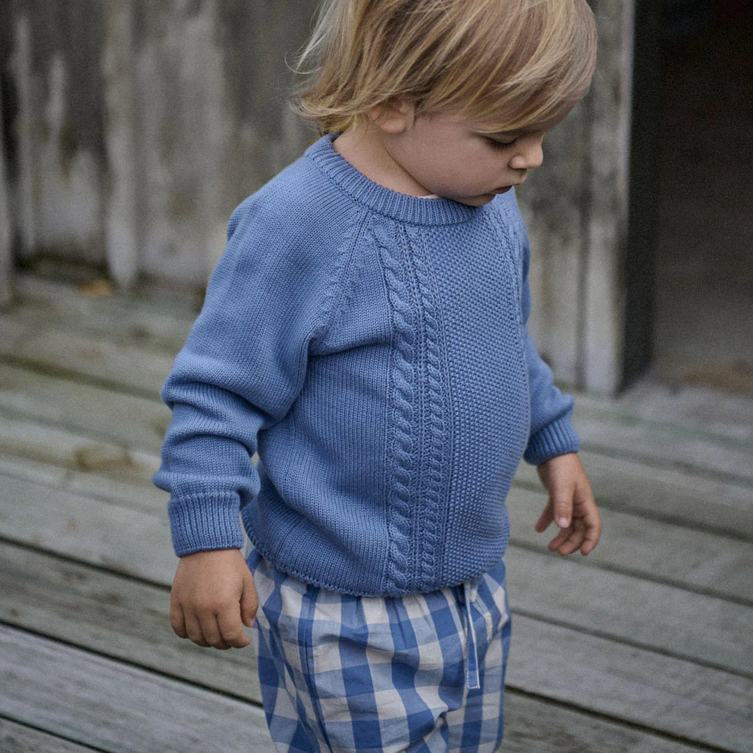 Billy Jumper | Cable Knit - Dusty Blue