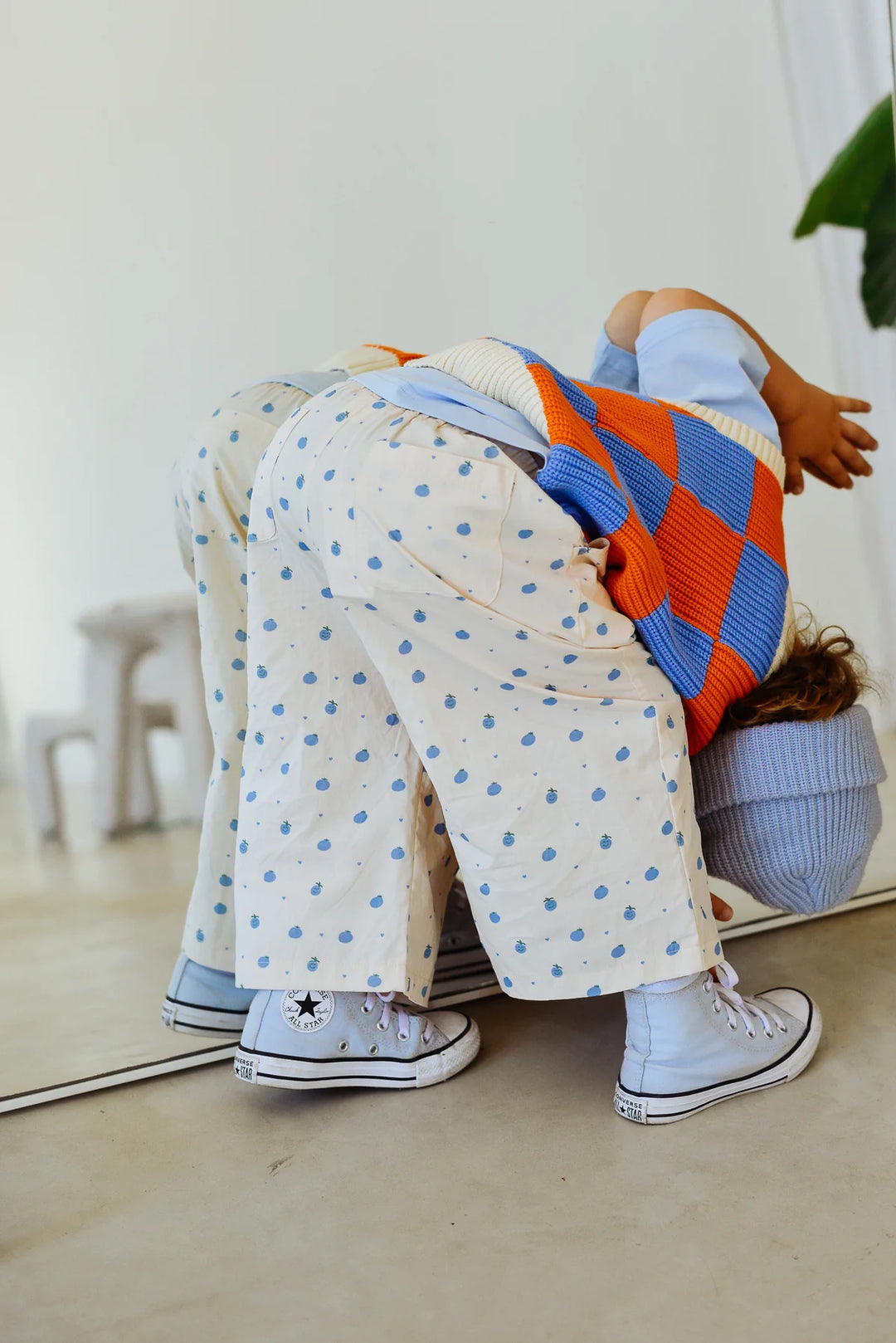 Nonno Vest | Check - Blue + Orange