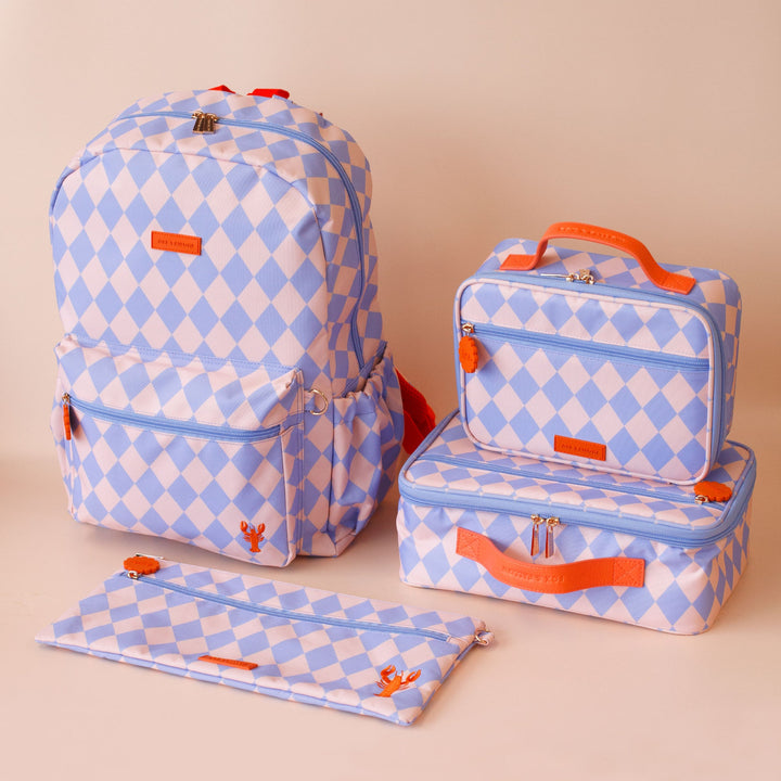 Mini Lunch Bag | Blue Diamonds