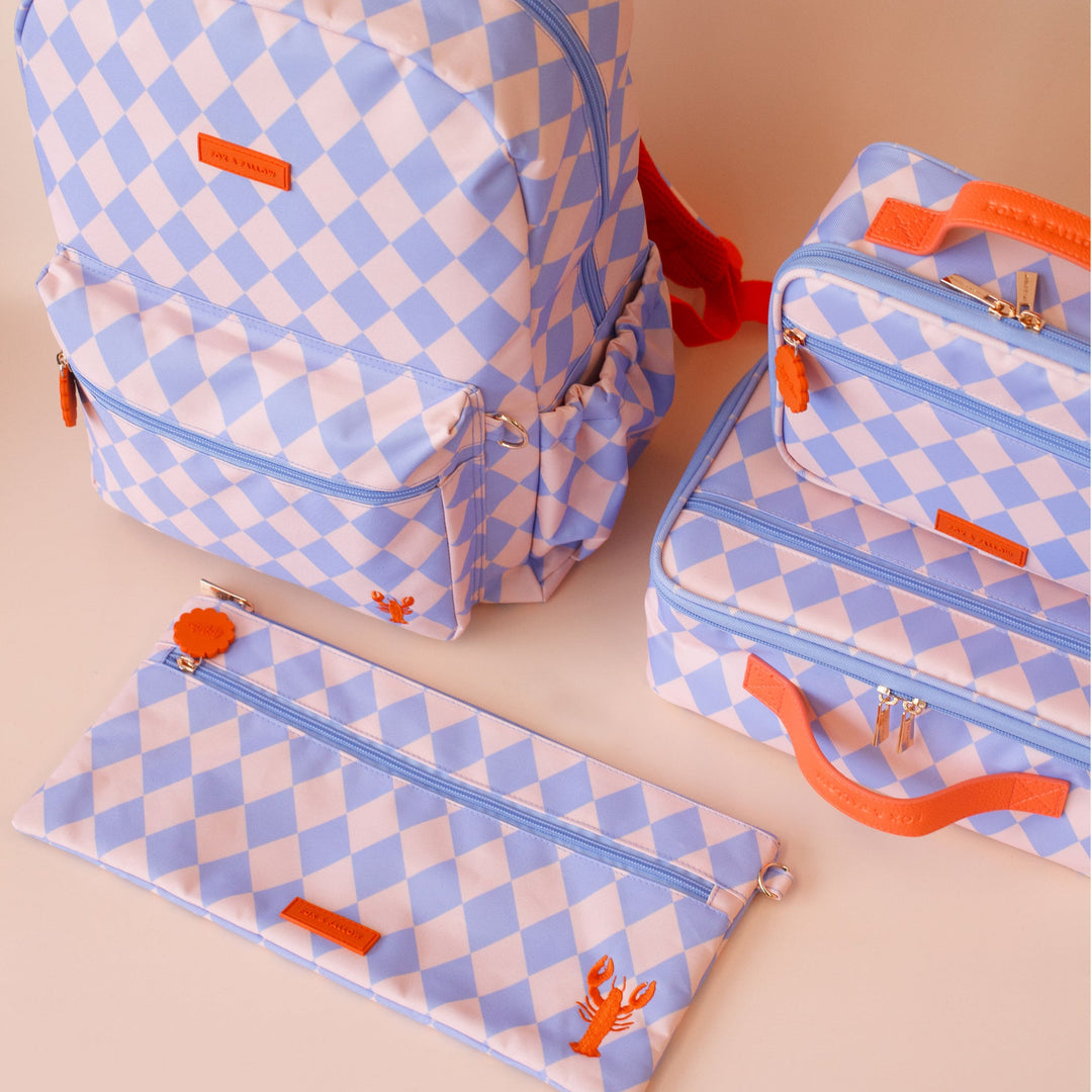 Mini Lunch Bag | Blue Diamonds
