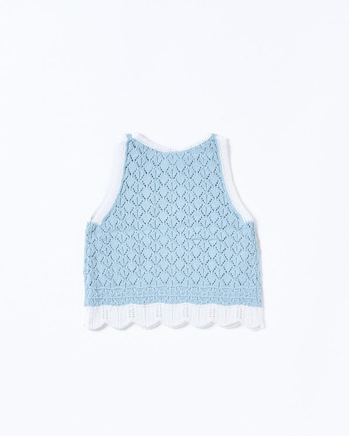 Bella Knit Tank - Blue and White