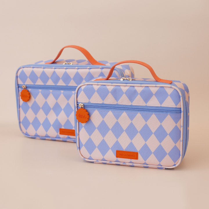 Mini Lunch Bag | Blue Diamonds