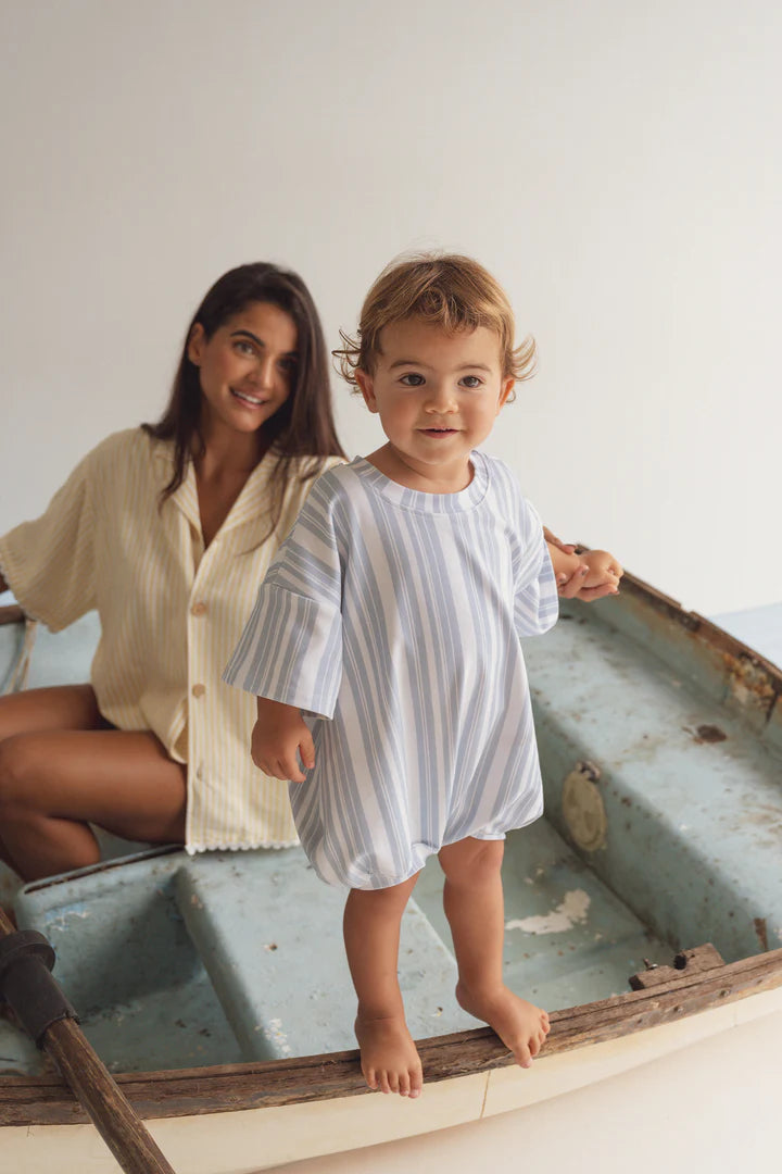 T-shirt Romper | Blue Summer