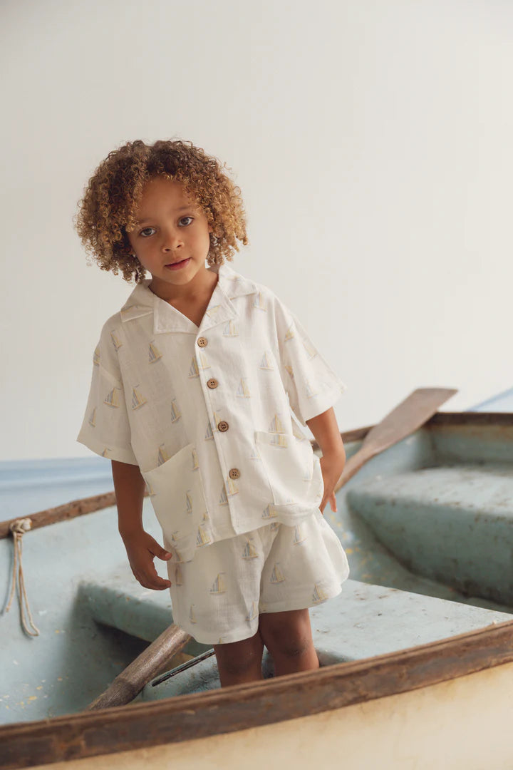 Linen Shorts | Sailboat