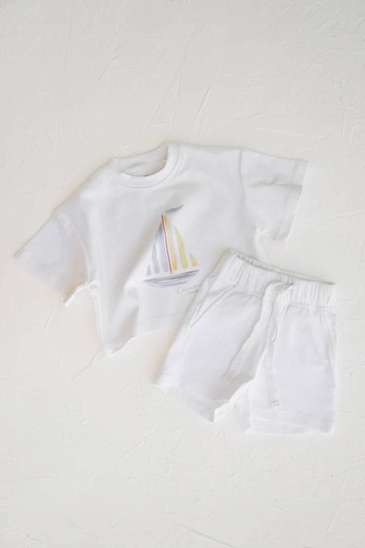 T-shirt & Shorts Set | Sailboat