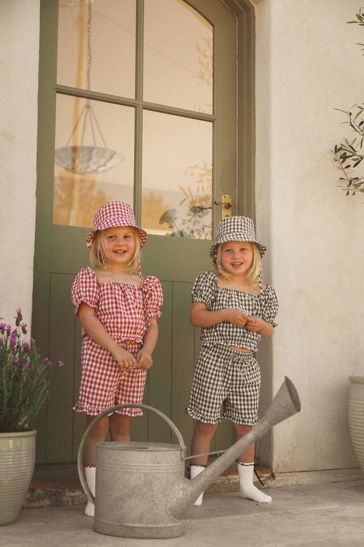 Bucket Hat | Gingham - Crimson