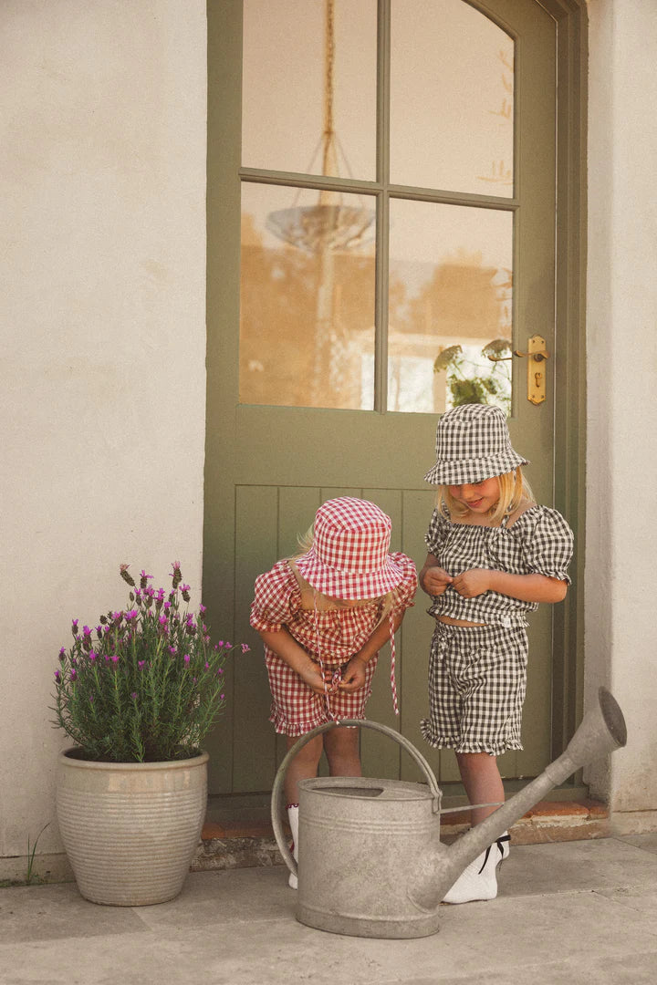 Bucket Hat | Gingham - Crimson
