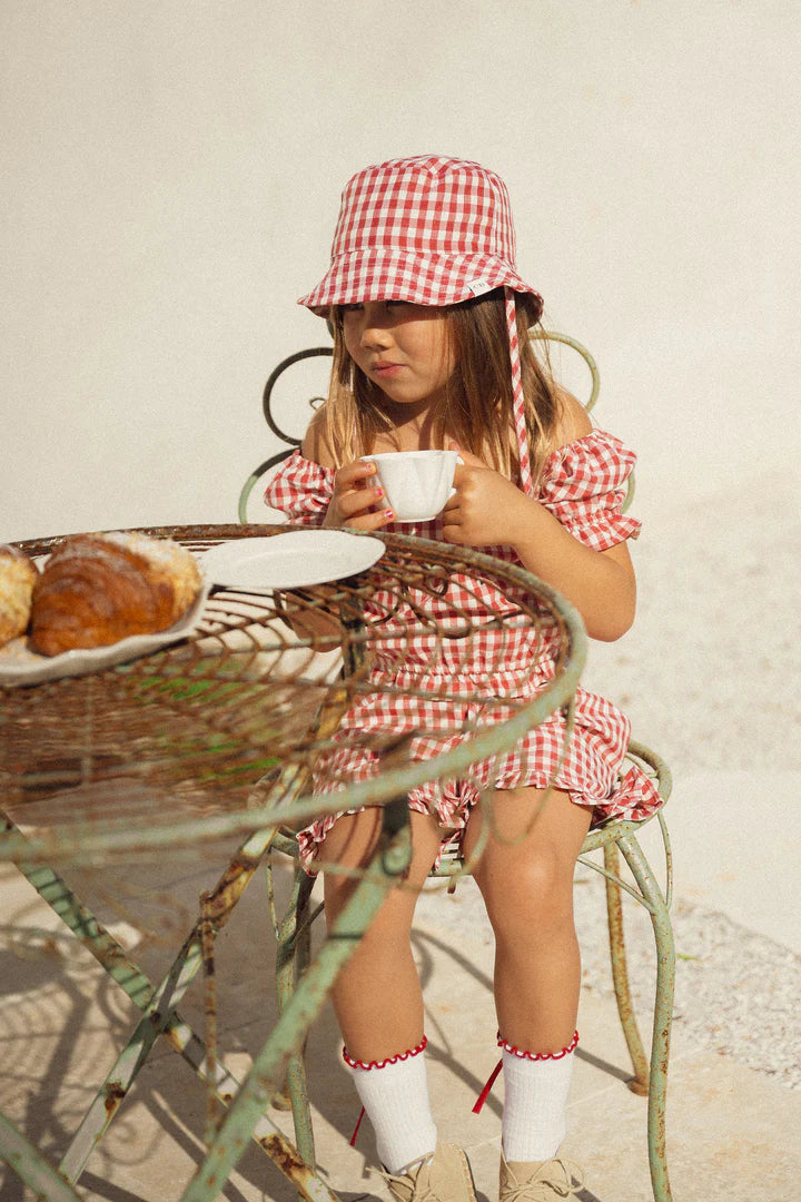 Bucket Hat | Gingham - Crimson