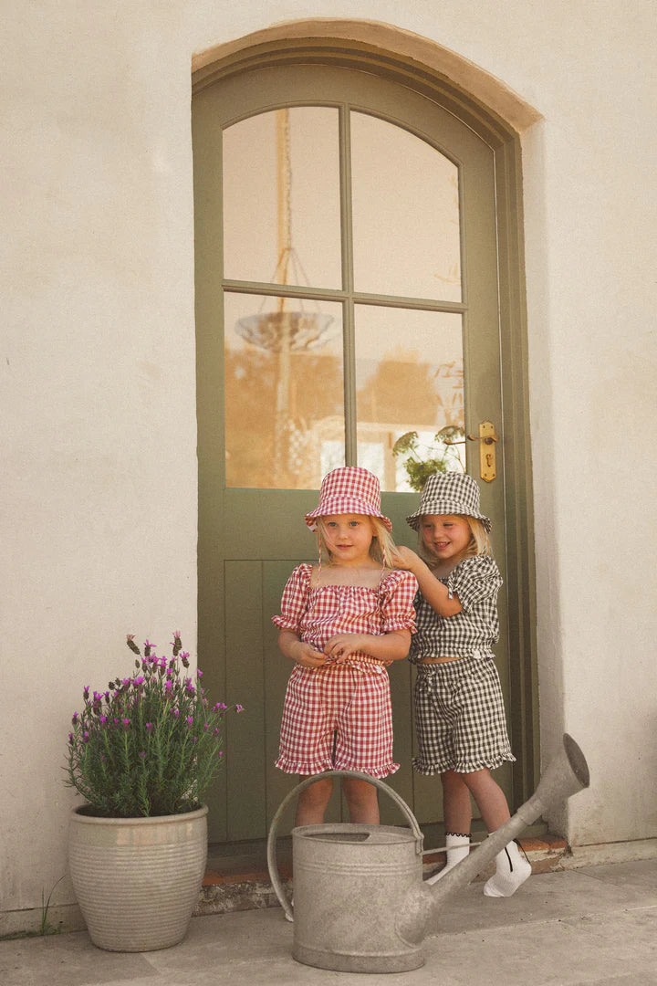 Bucket Hat | Gingham - Crimson