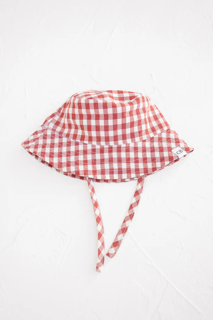 Bucket Hat | Gingham - Crimson