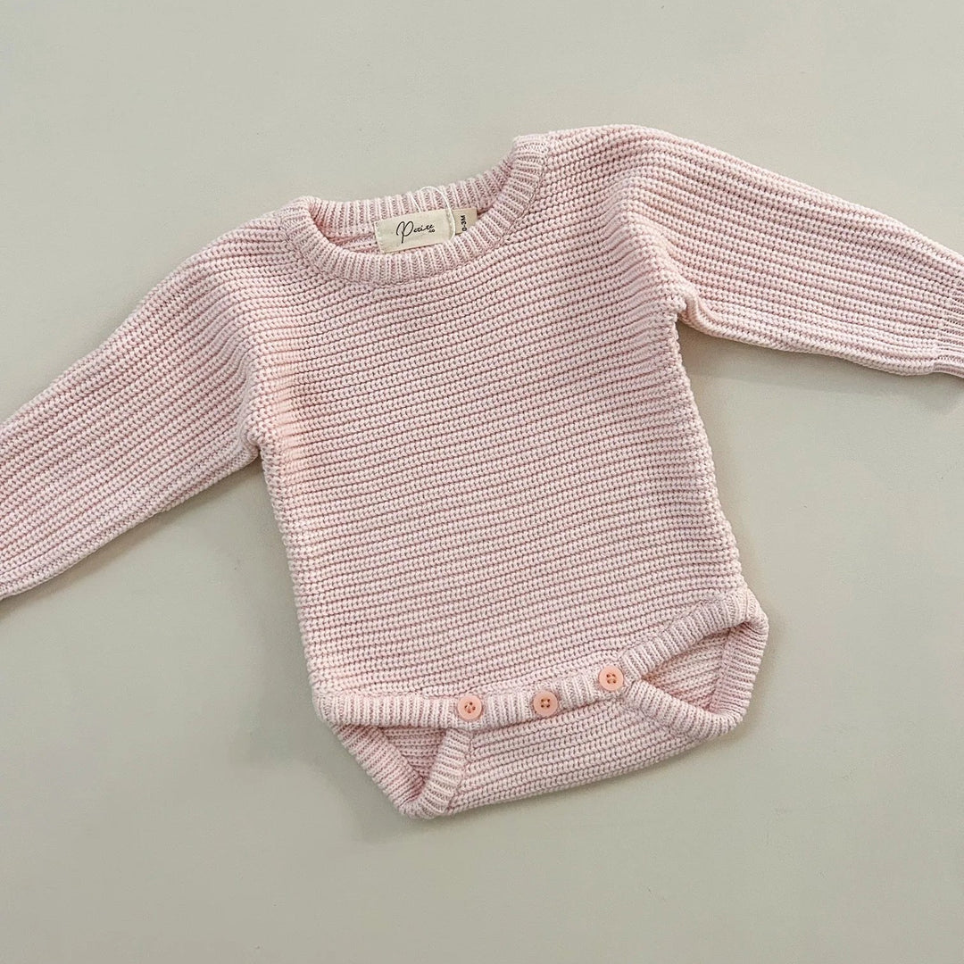 Classic Ribbed Romper - Baby Pink