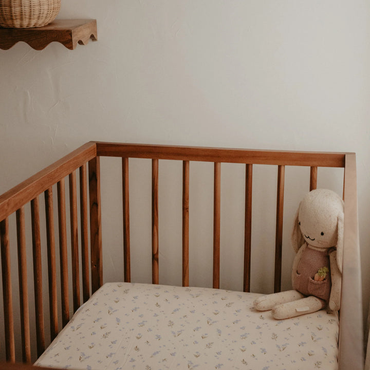 Cot | Fitted Sheet/Change Pad Cover | Organic - Forget-Me-Not