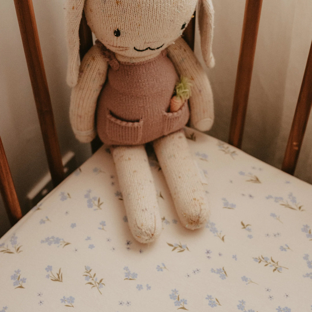 Cot | Fitted Sheet/Change Pad Cover | Organic - Forget-Me-Not