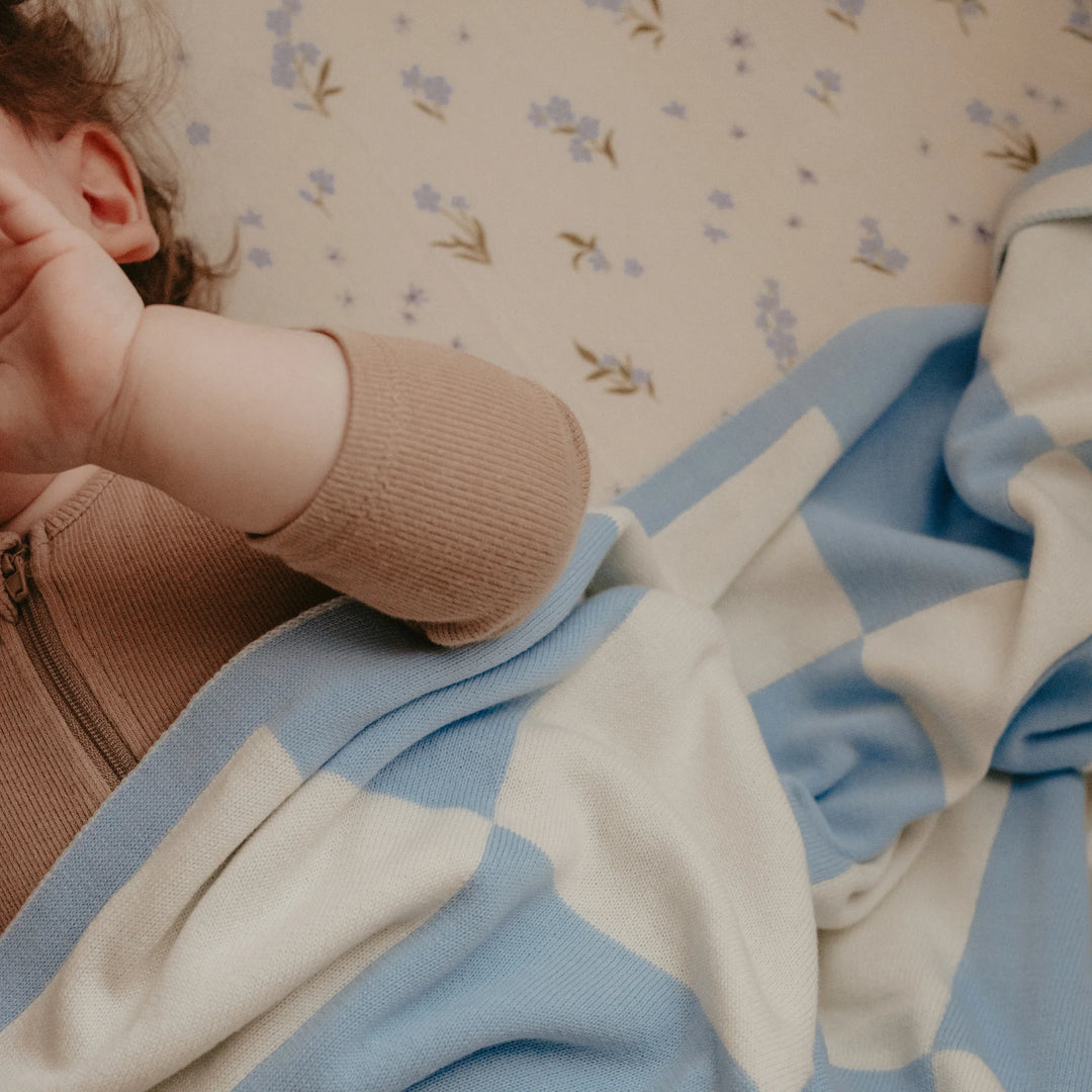 Cot | Fitted Sheet/Change Pad Cover | Organic - Forget-Me-Not