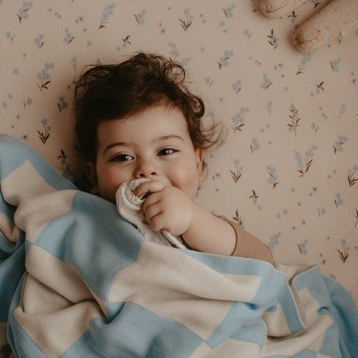 Cot | Fitted Sheet/Change Pad Cover | Organic - Forget-Me-Not