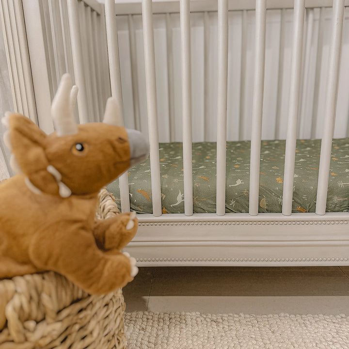 Cot | Fitted Sheet/Change Pad Cover | Organic - Dinos