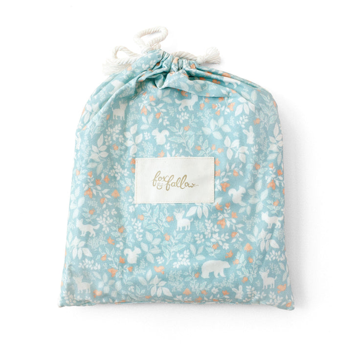 Cot | Fitted Sheet/Change Pad Cover | Organic - Forest Friends Sage