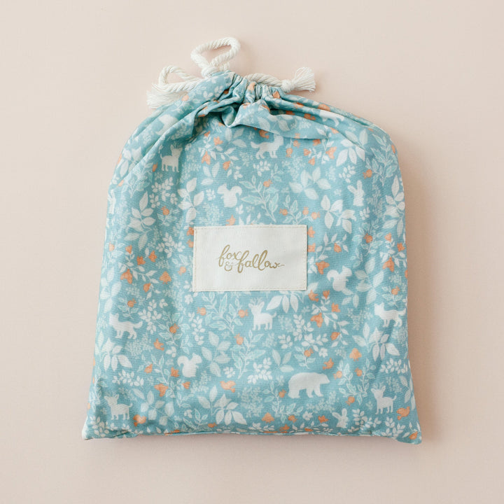 Cot | Fitted Sheet/Change Pad Cover | Organic - Forest Friends Sage