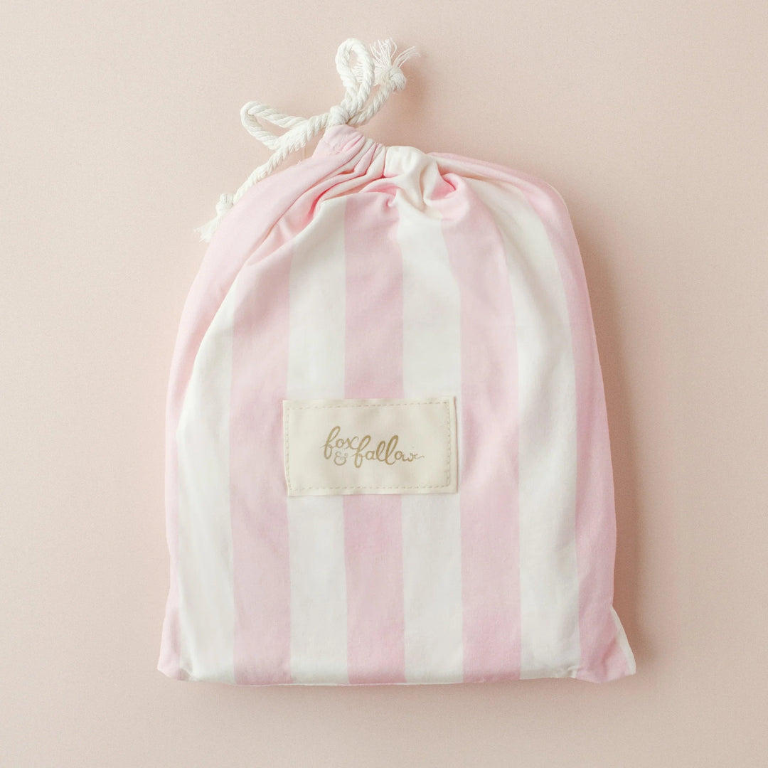 Cot | Fitted Sheet/Change Pad Cover | Organic - Petal Stripe