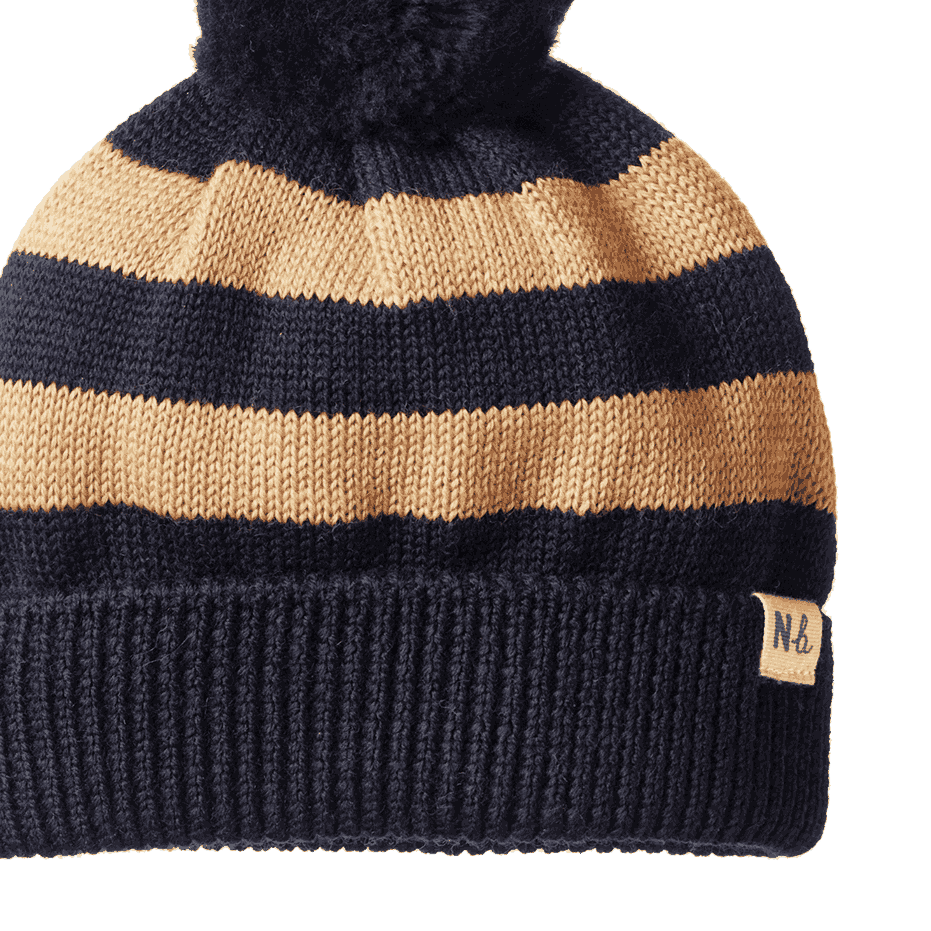 Beanie | Alpine - Navy/Caramel Stripe