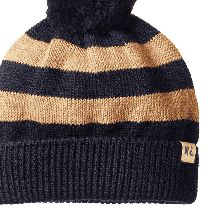 Beanie | Alpine - Navy/Caramel Stripe