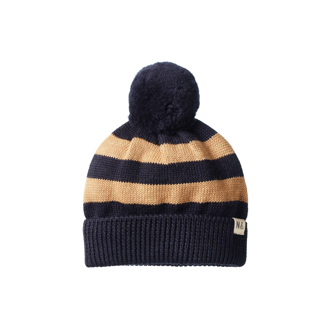 Beanie | Alpine - Navy/Caramel Stripe