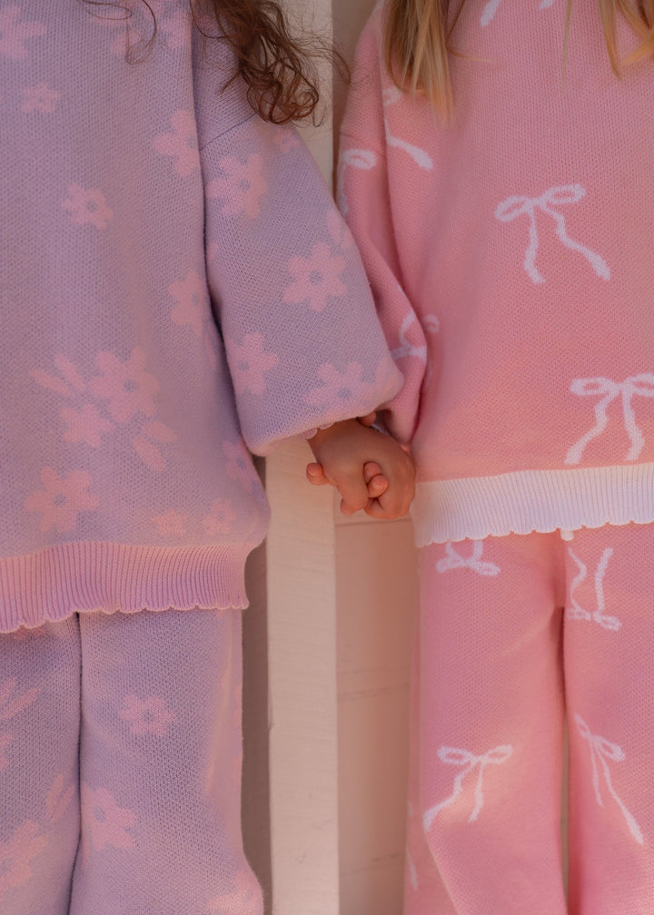 Knit Set | Daisy Pastel Lilac Floral