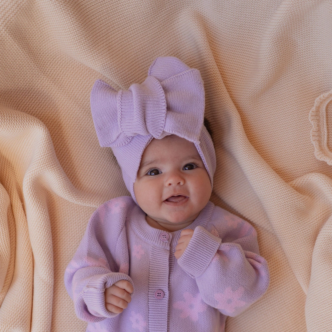 Knitted Oversized Topknot | Pastel Lilac