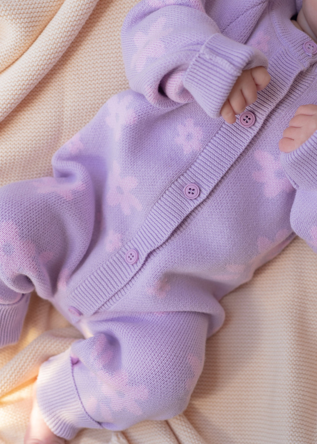 Knit Classic Romper | Daisy Pastel Lilac Floral