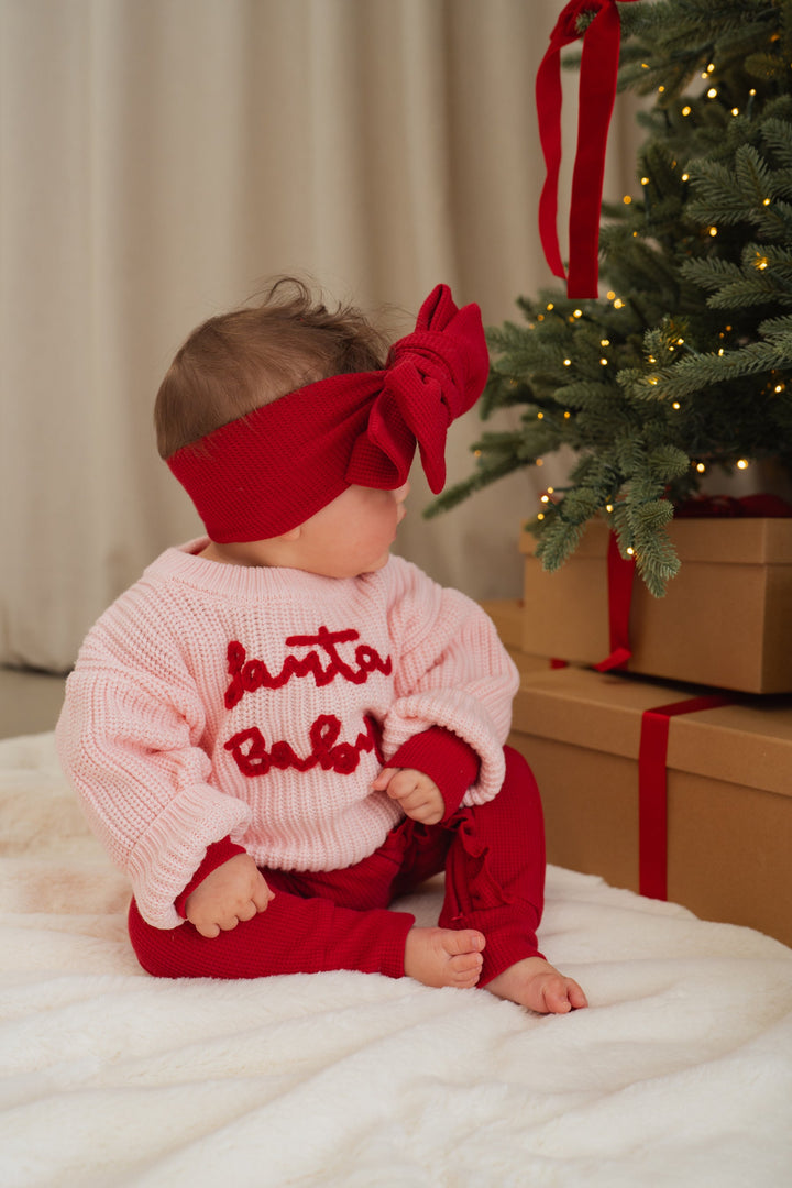 Knit Oversized Topknot | Rudolph Red