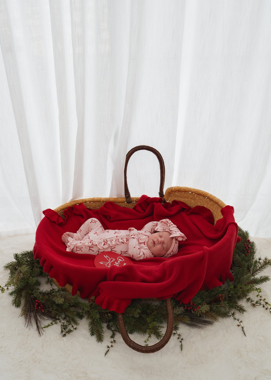 Frill Knit Blanket | Rudolph Red