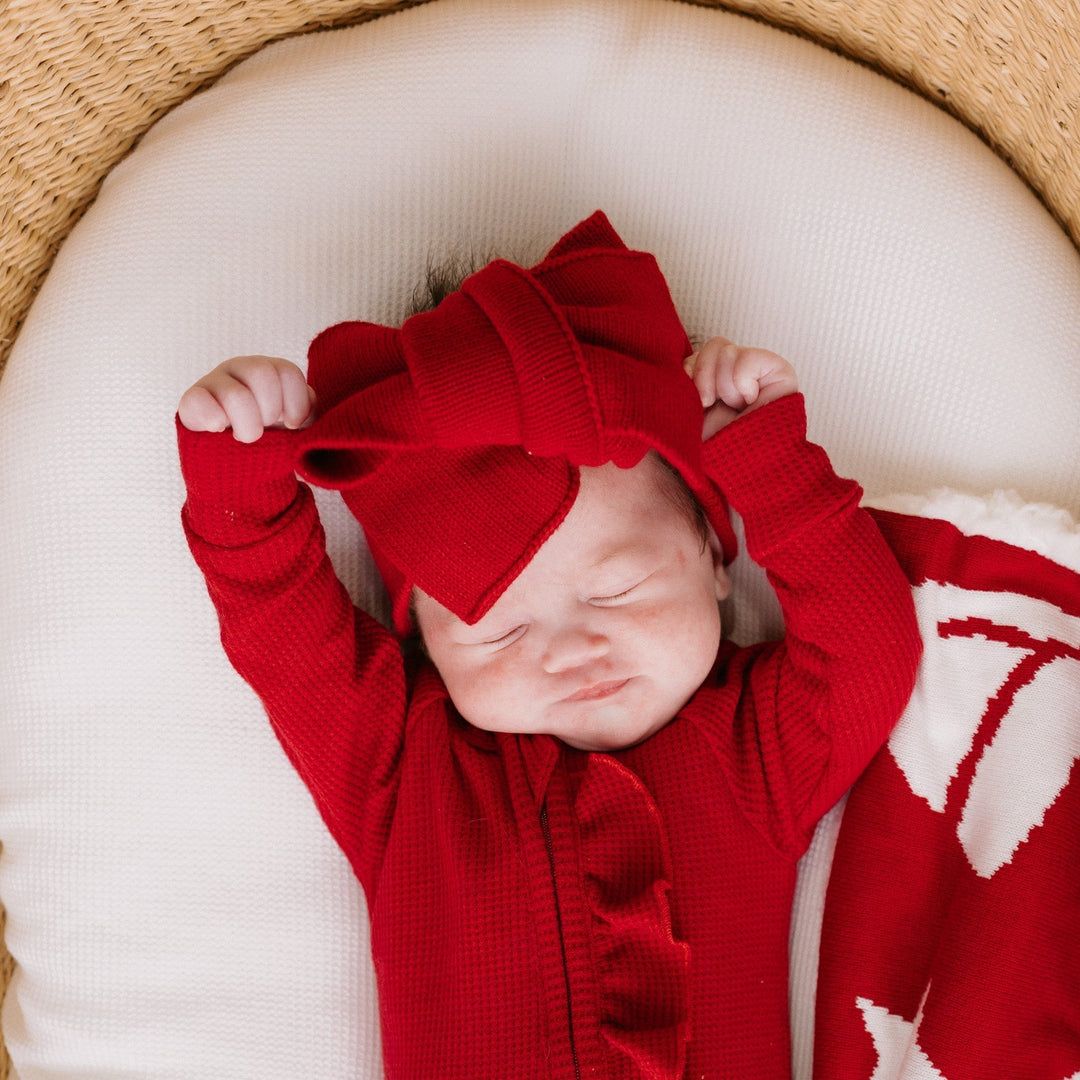 Knit Oversized Topknot | Rudolph Red